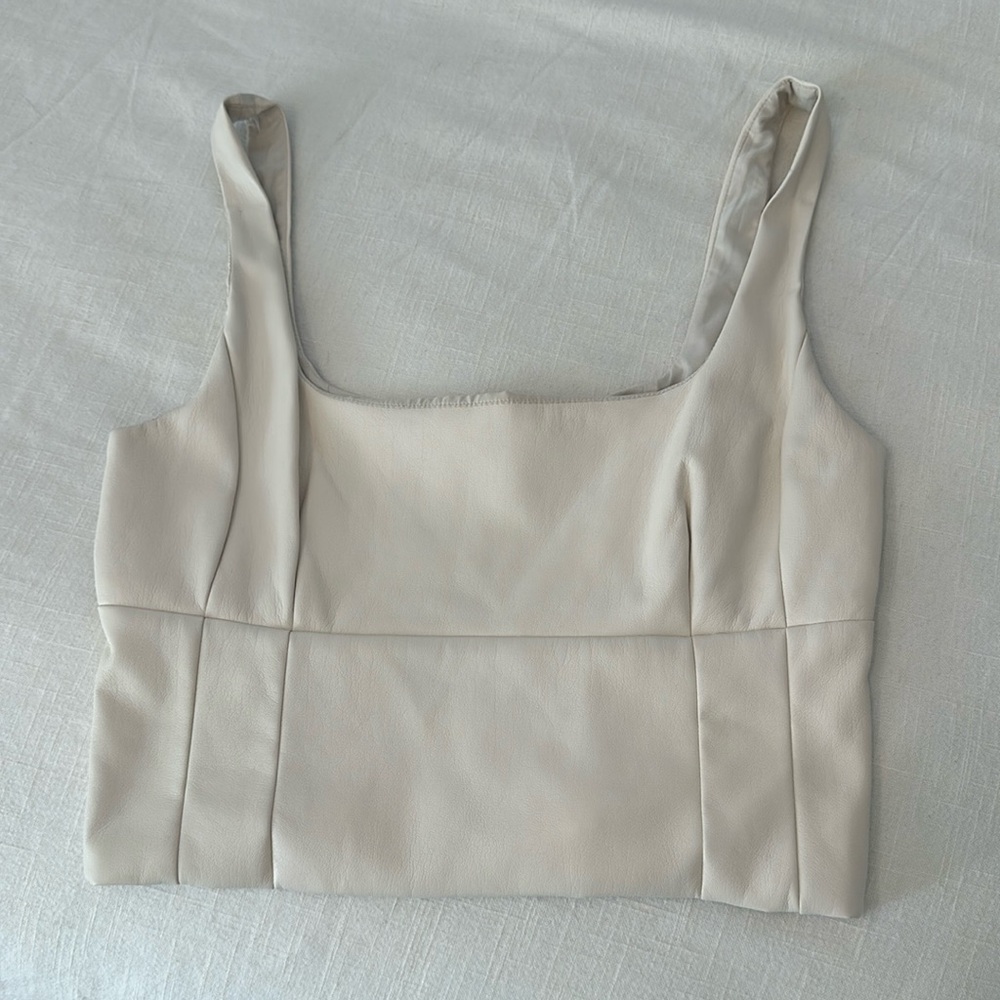 Aritzia leather crop top